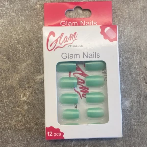 Mintgröna lösnaglar Glam Nails - Snygga mintgröna lösnaglar från Glam of Sweden. Förpackningen innehåller 12 stycken naglar i en fräsch pastellfärg med glansig finish och rundad form. Perfekt för dig som vill ha en trendig look på nolltid.