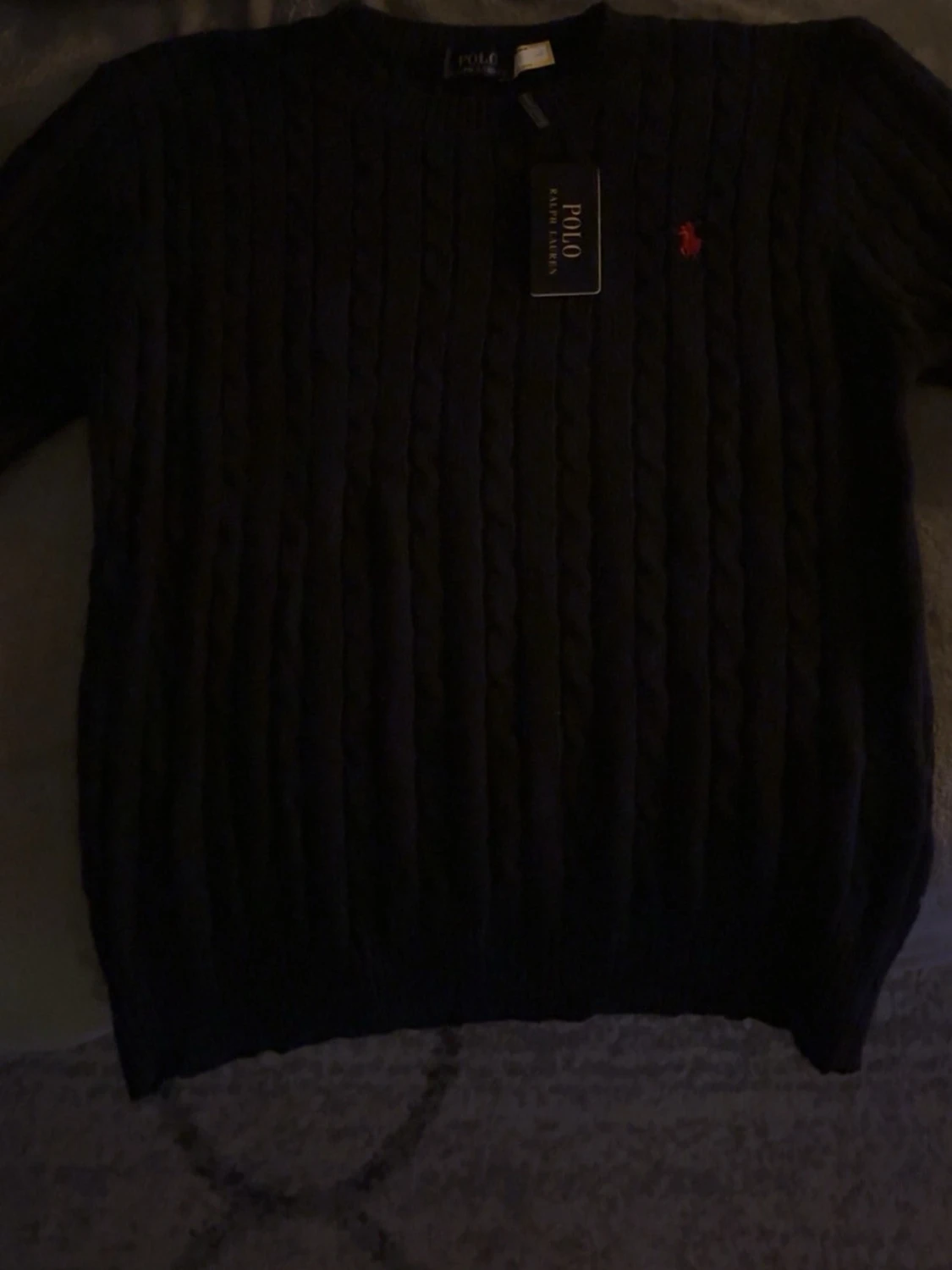 Svart kabelstickad tröja Polo Ralph Lauren