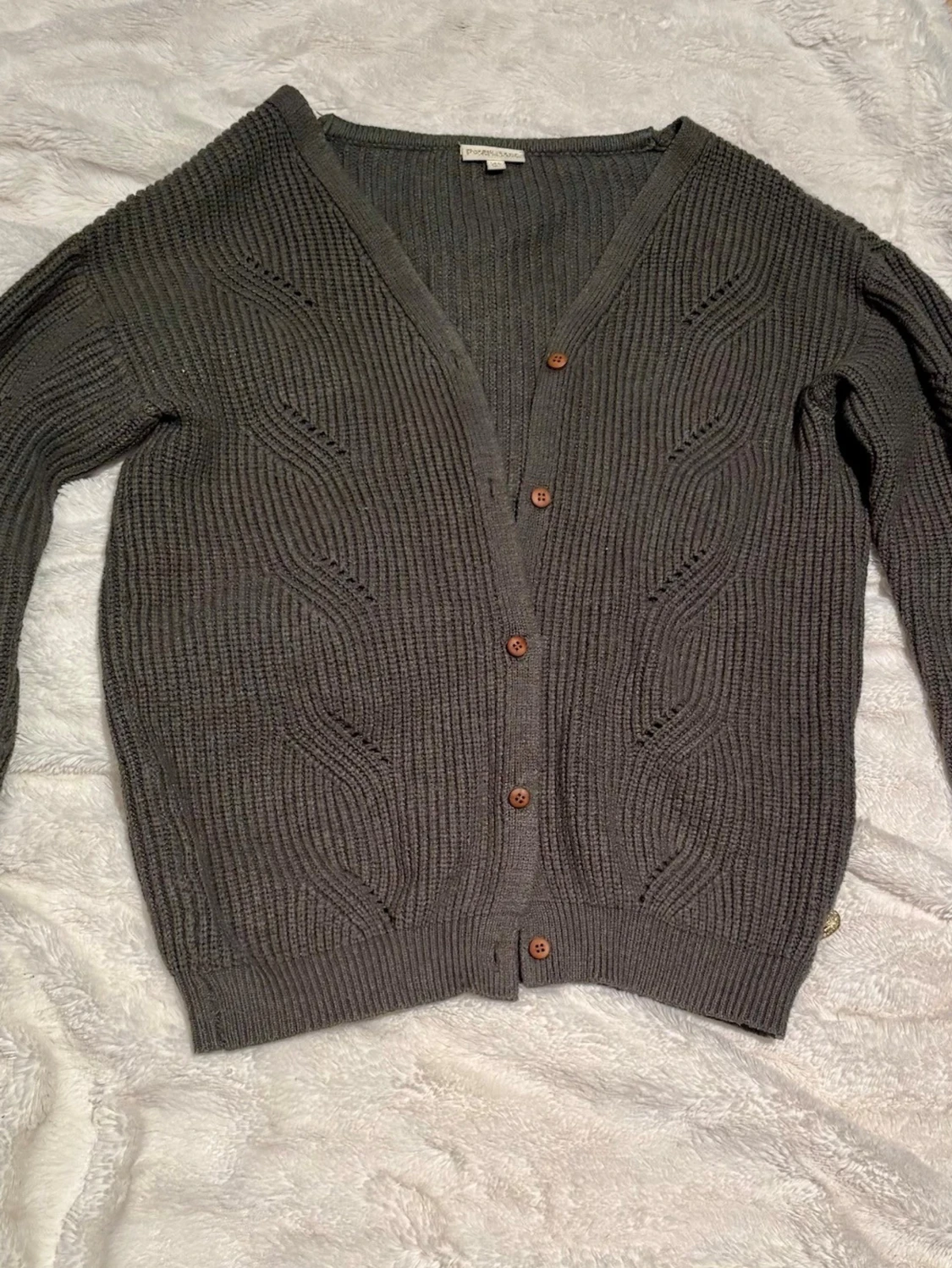 Grön ribbad kofta från Pomp & Lux 146-152