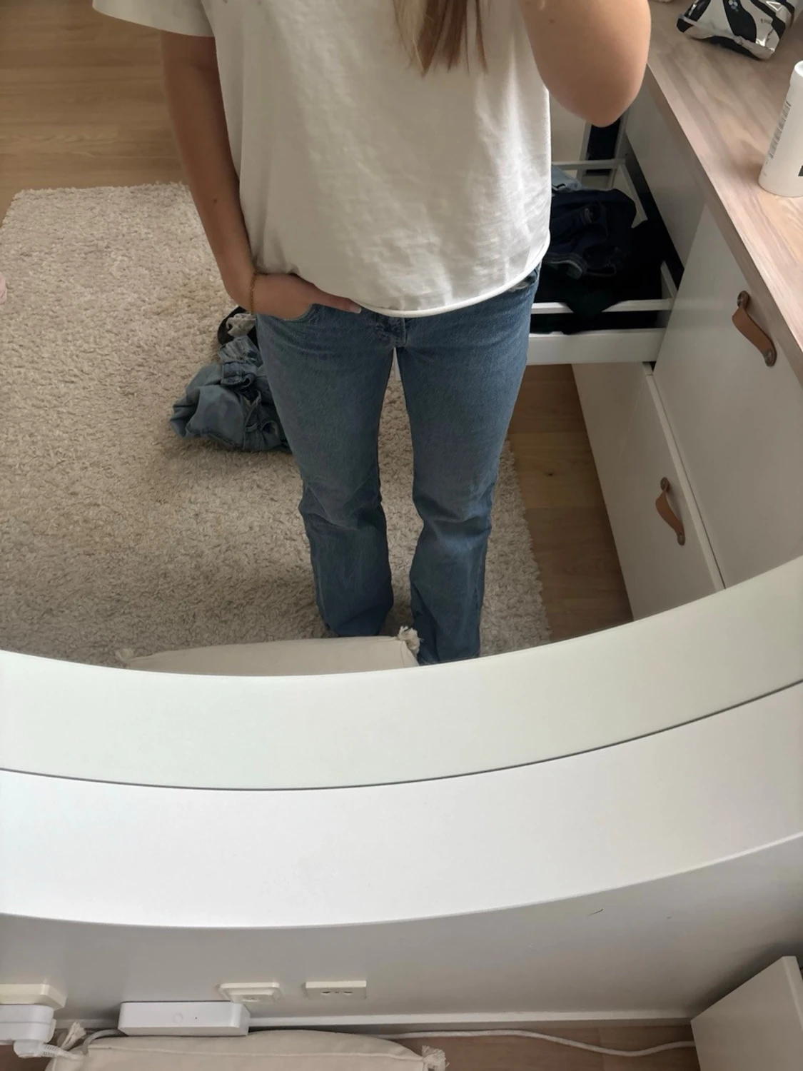 Blå bootcut jeans - 2