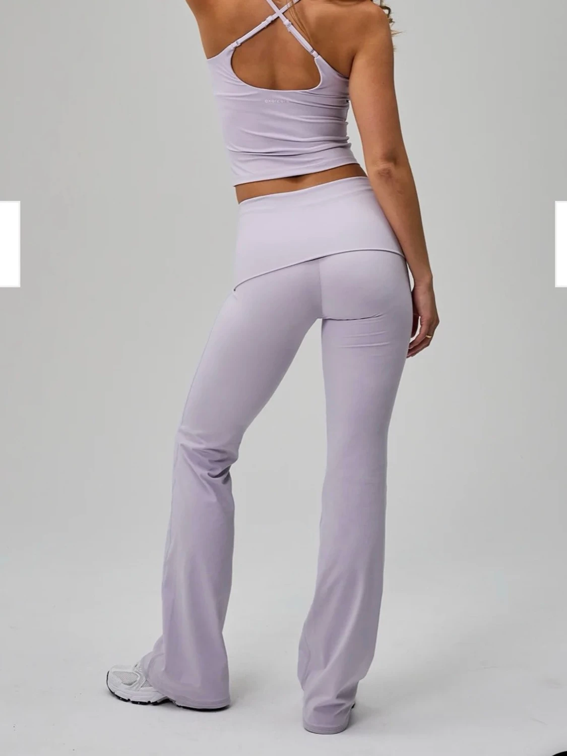 Neaty Fold Over Flare Pants - Lilac Mist - 1