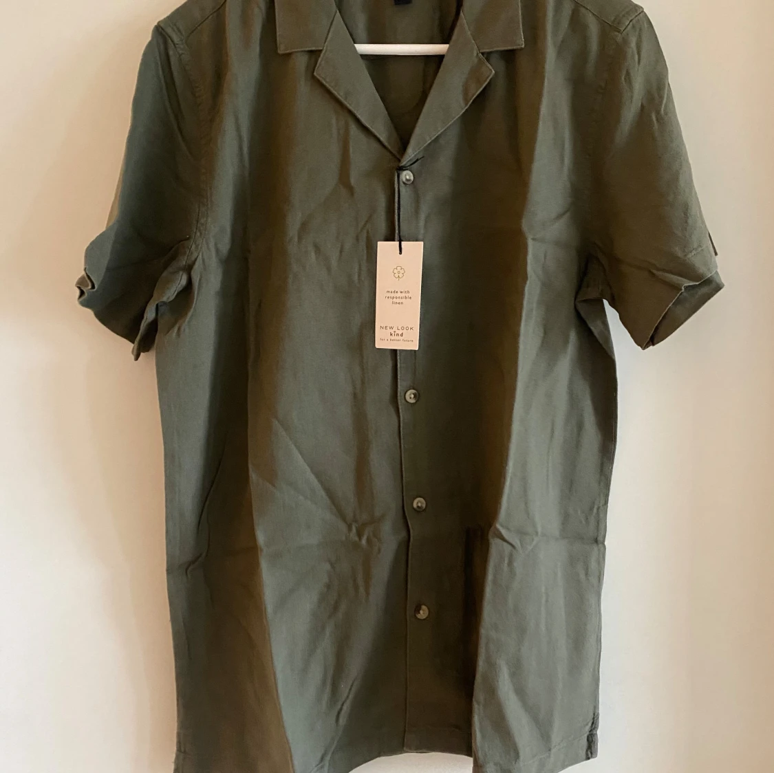 NY Herr linneskjorta S 