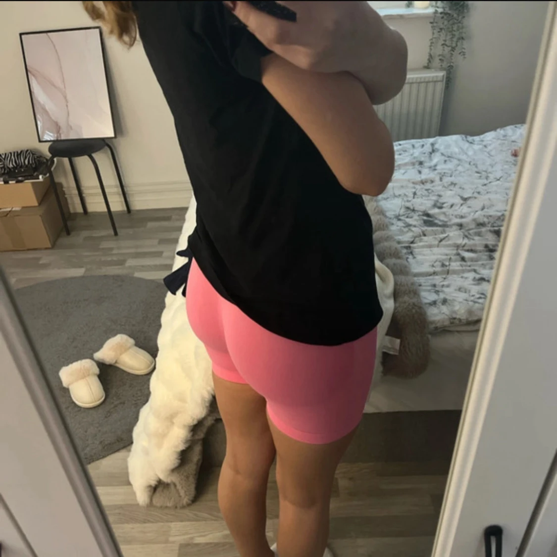 Rosa träningstights shorts från DFYNE - 2