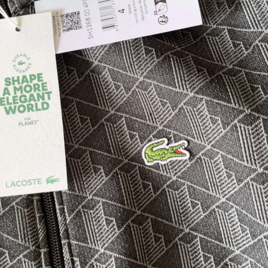 Grå mönstrad ziptröja från Lacoste - 3