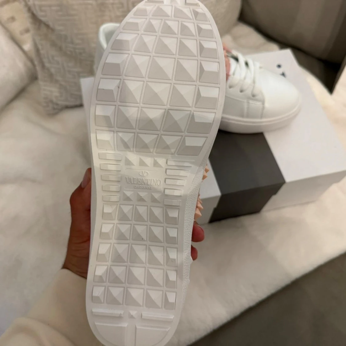 Valentino Rockstud vita sneakers - 1
