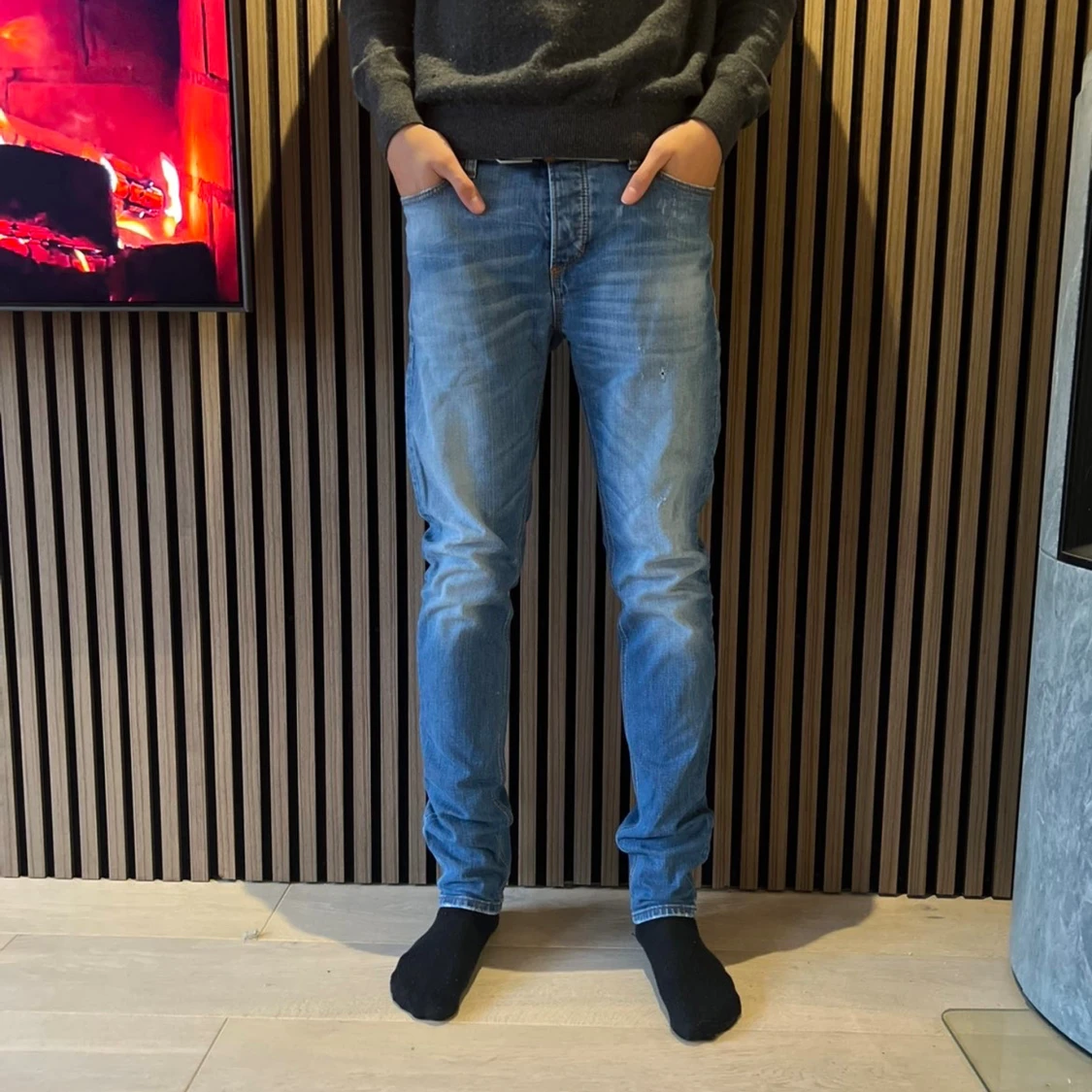 Blå jeans från Blue de Genes, slim fit