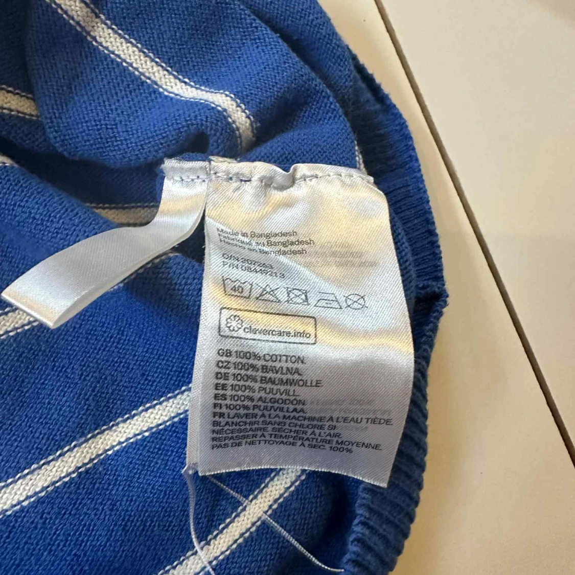 Blå Långärmad finstickad tröja Strl 122/128 tjocktröja - 4