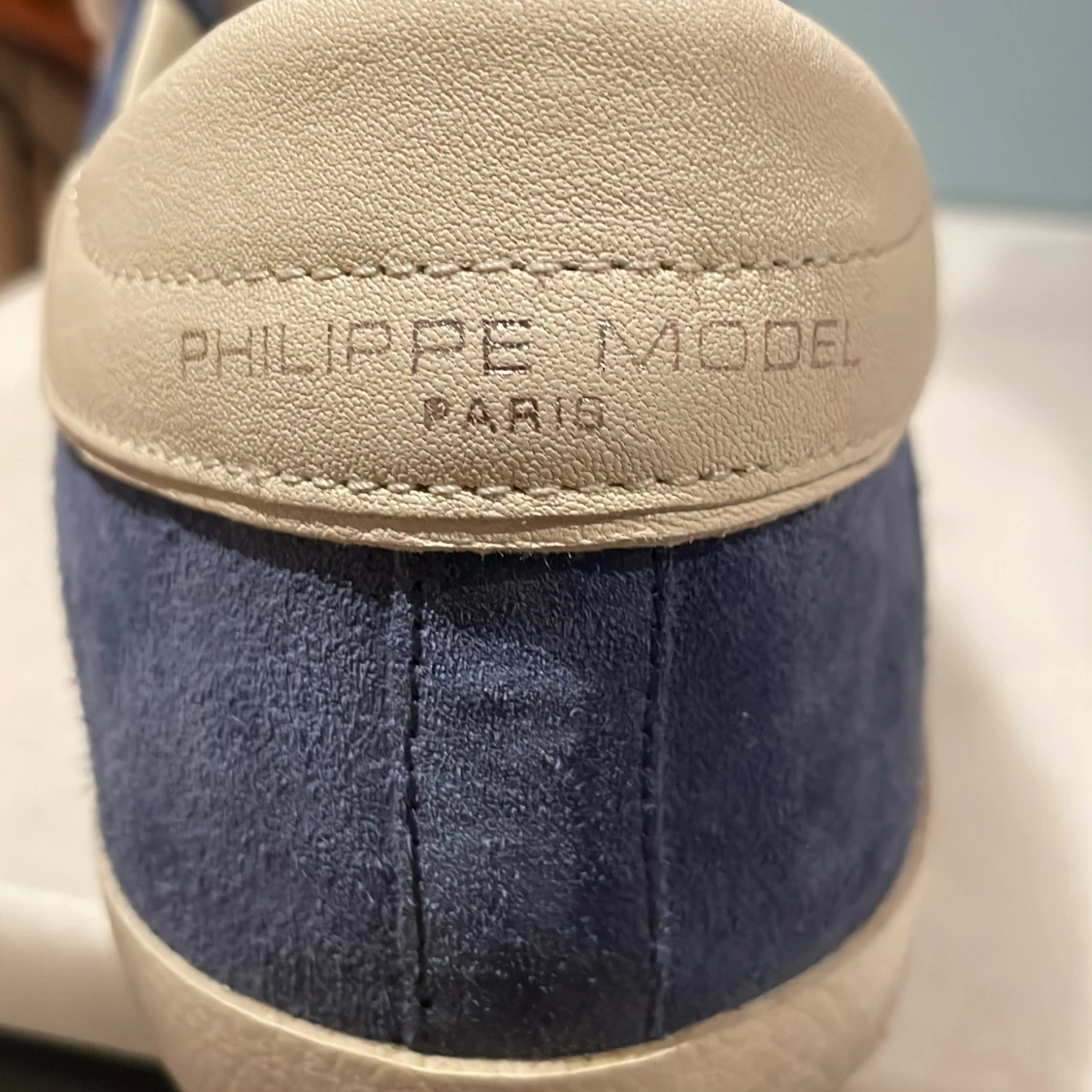 Blå Philippe Model sneakers mocka - 2