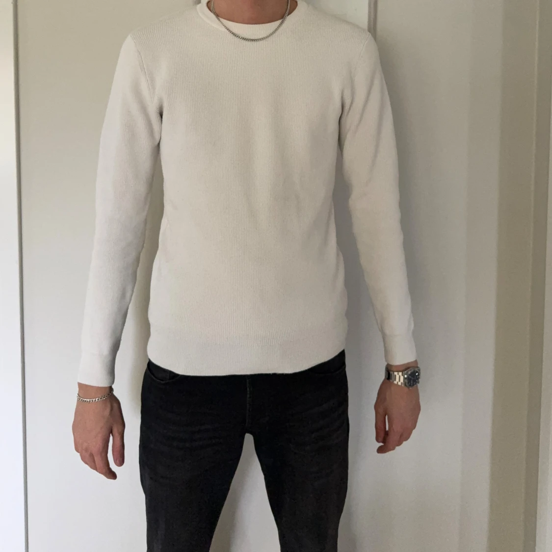 Vit stickad tröja från S.C.W.