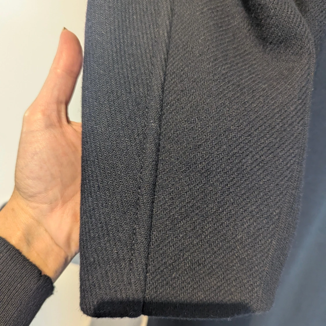 Marinblå ullkappa från Zara XS - 4