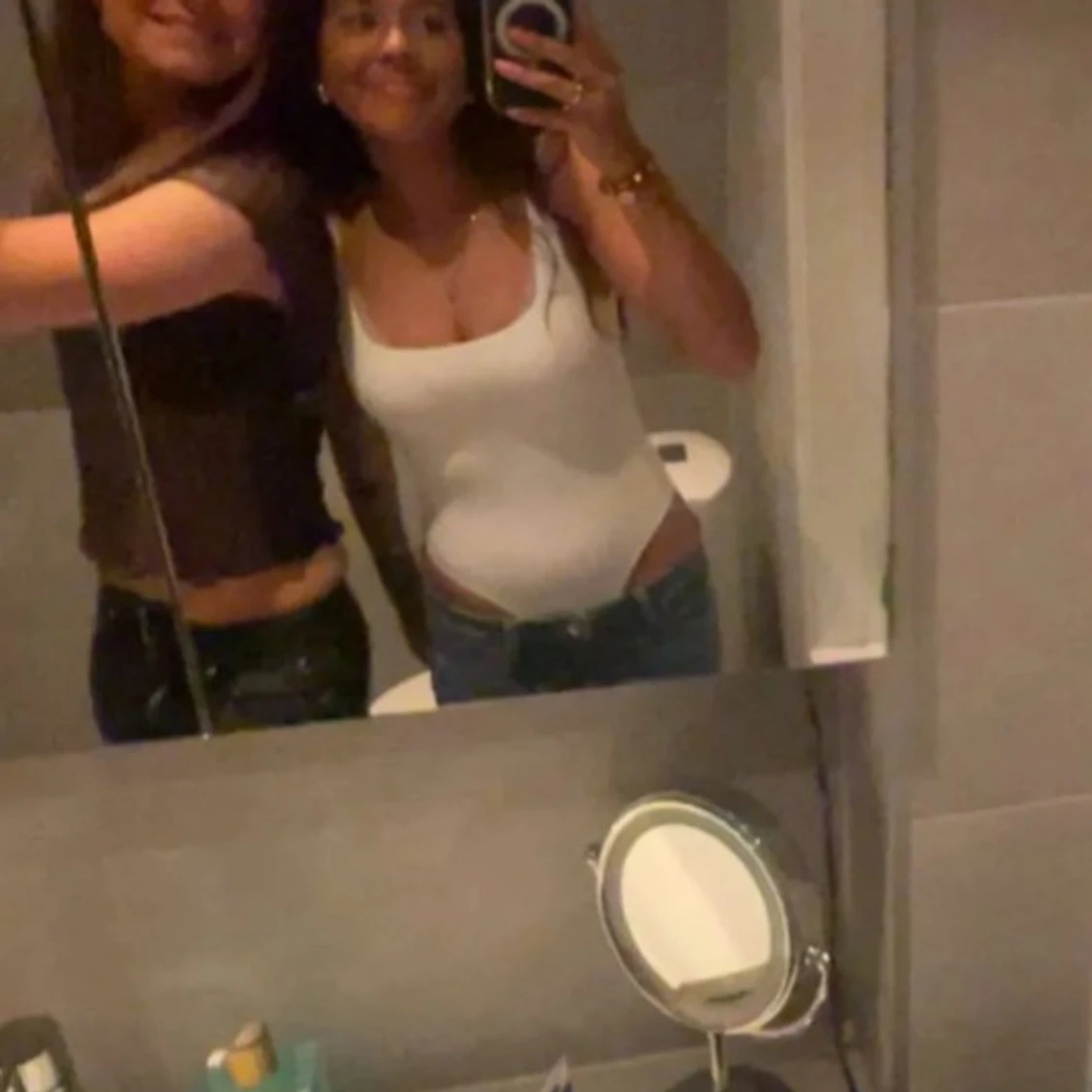 Svart rutig mesh topp - 1