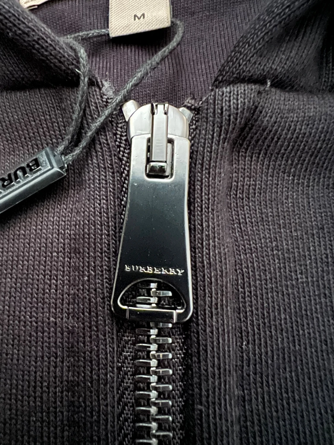 Svart Burberry Zip Hoodie Storlek Medium - 3