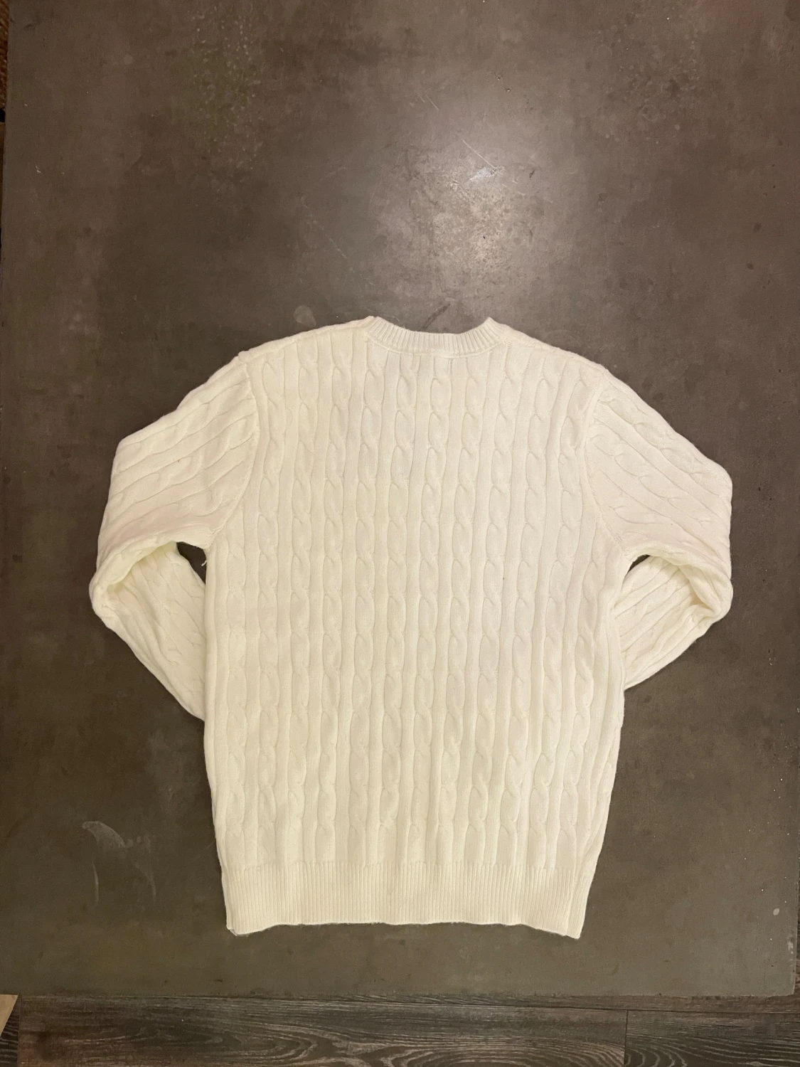 Vit kabelstickad tröja från Polo Ralph Lauren - 1