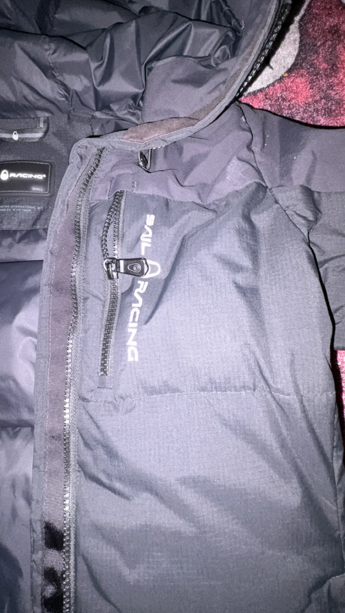 Svart Sail Racing pufferjacka med huva - 2