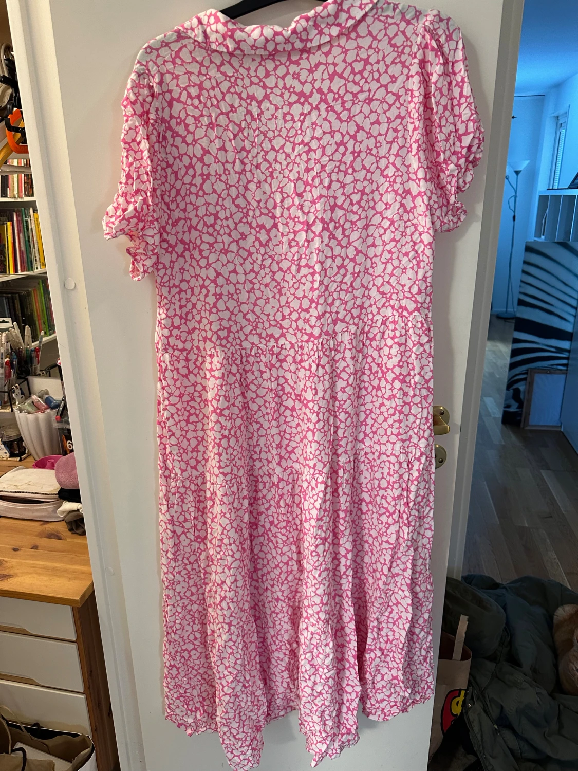 Blommig rosa långklänning från Zara strl: XL - 4