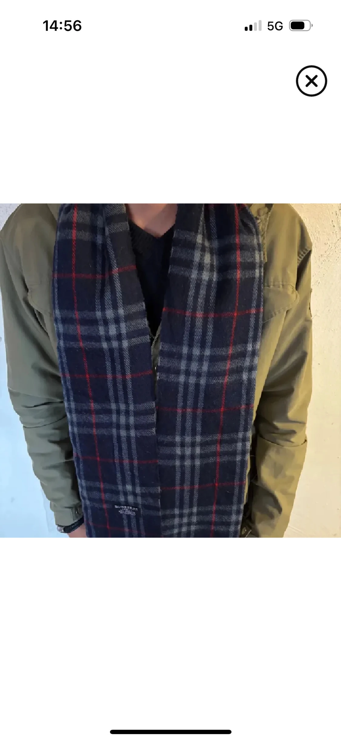 Rutig marinblå halsduk från Burberry - 1