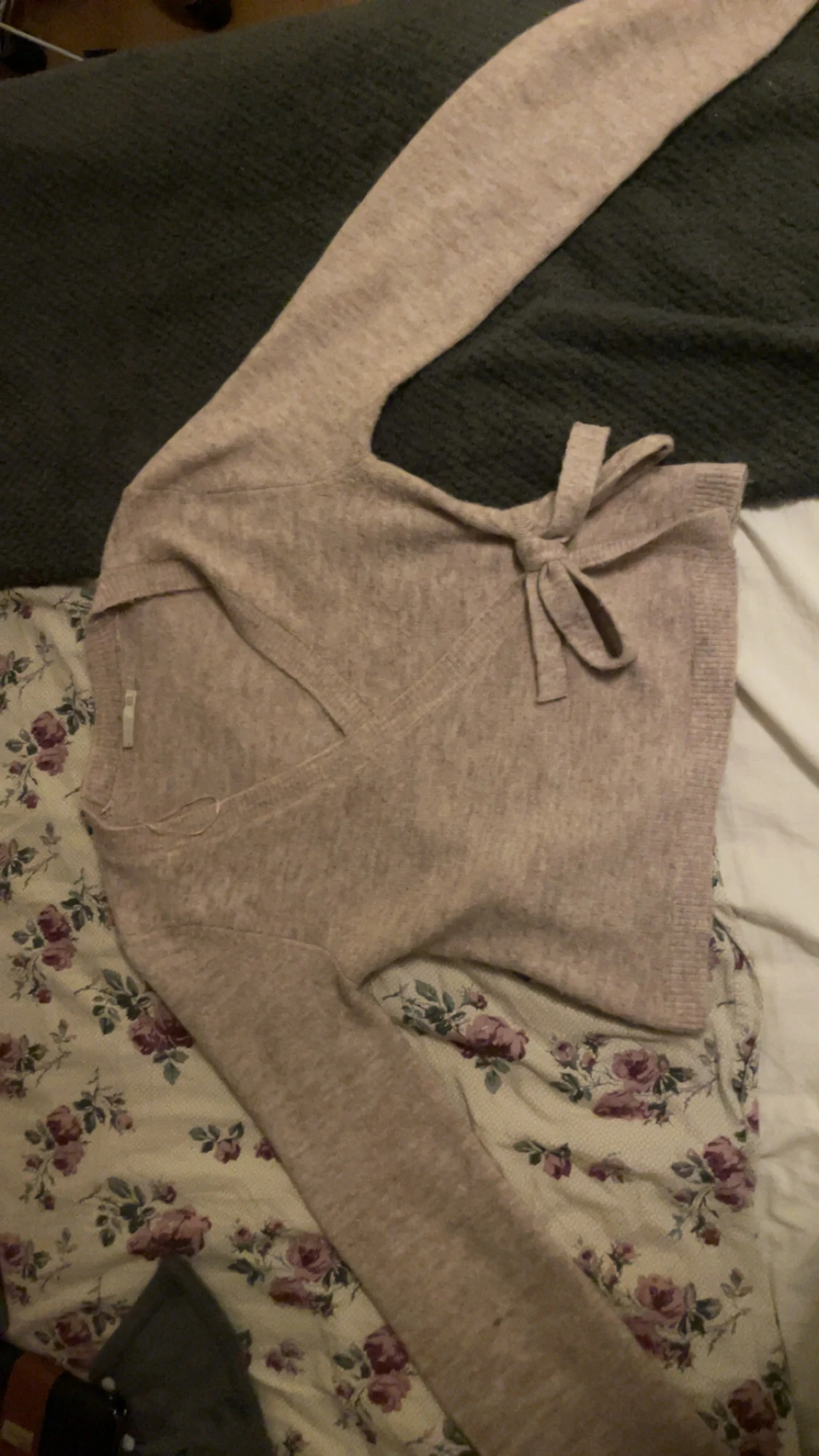 Beige kofta med knyt - 2