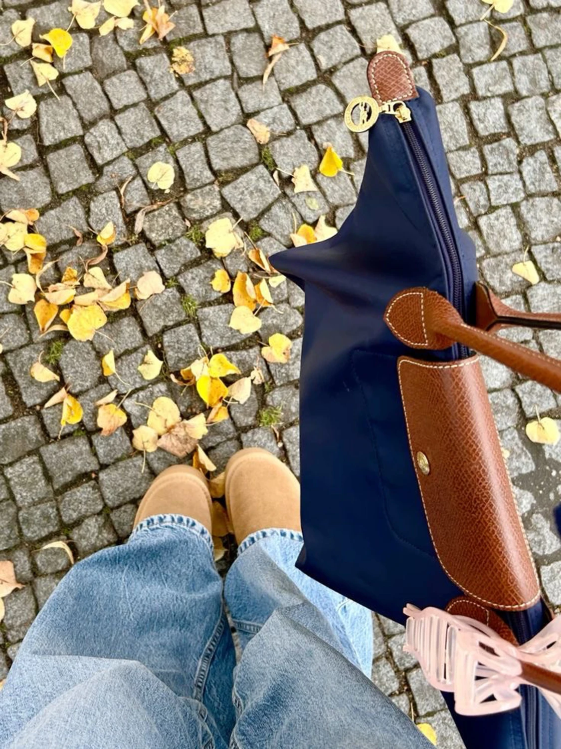 Marinblå axelväska från Longchamp