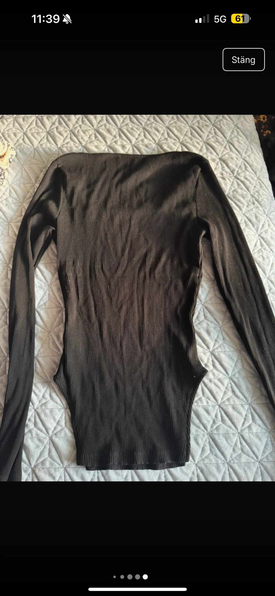 Ribbad brun långärmad klänning NA-KD - 5