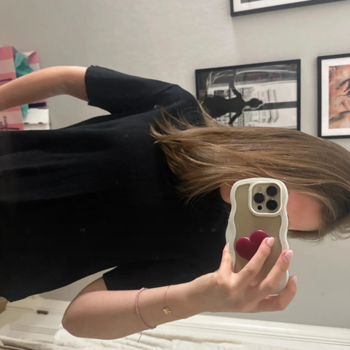 Svart lyxig t-shirt - 1