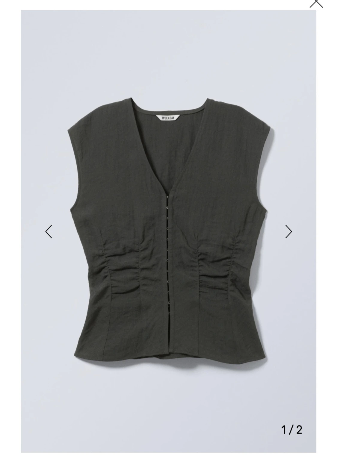 Svart korsettopp från Weekday, strl 36 - 3