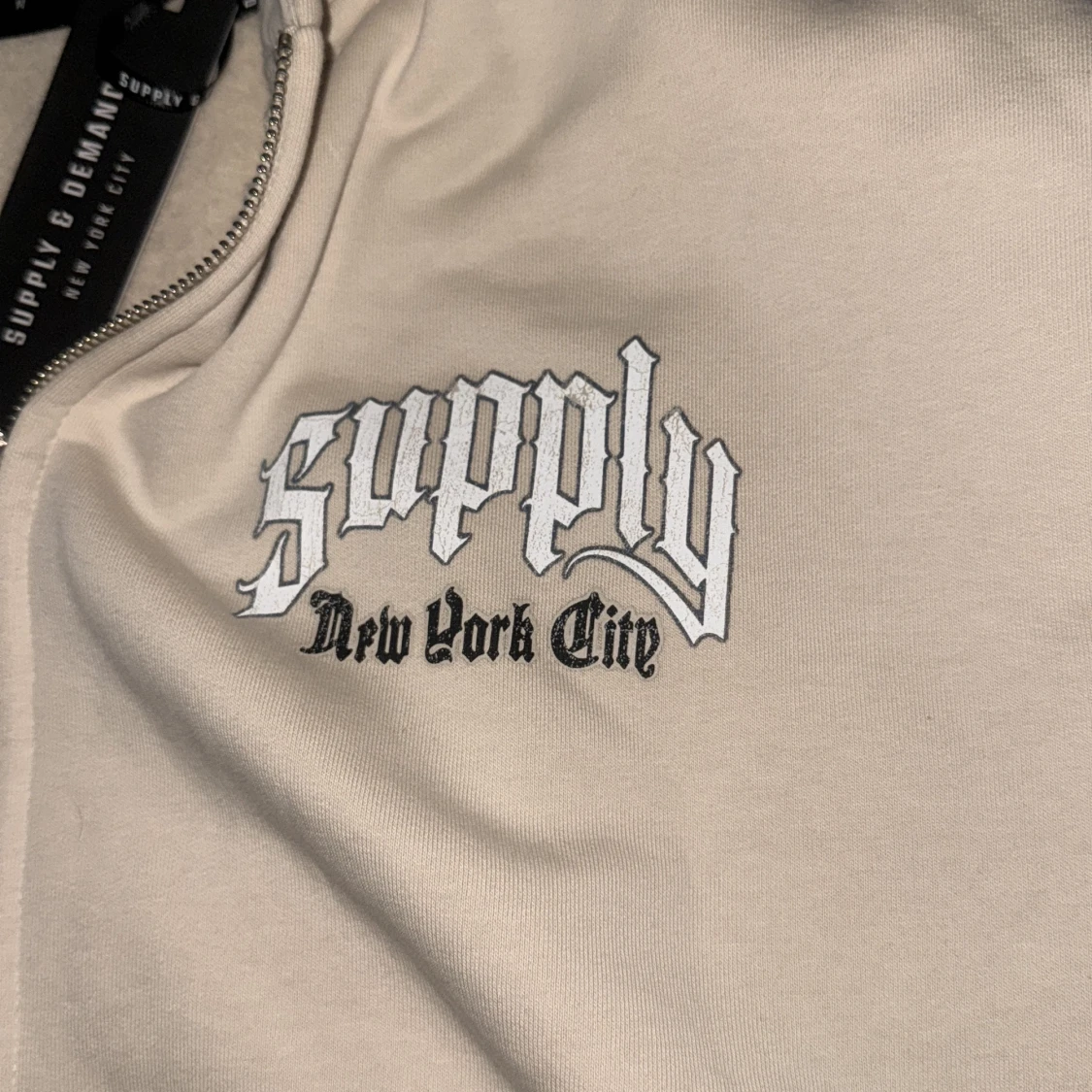 Beige hoodie Supply & Demand NYC - 3