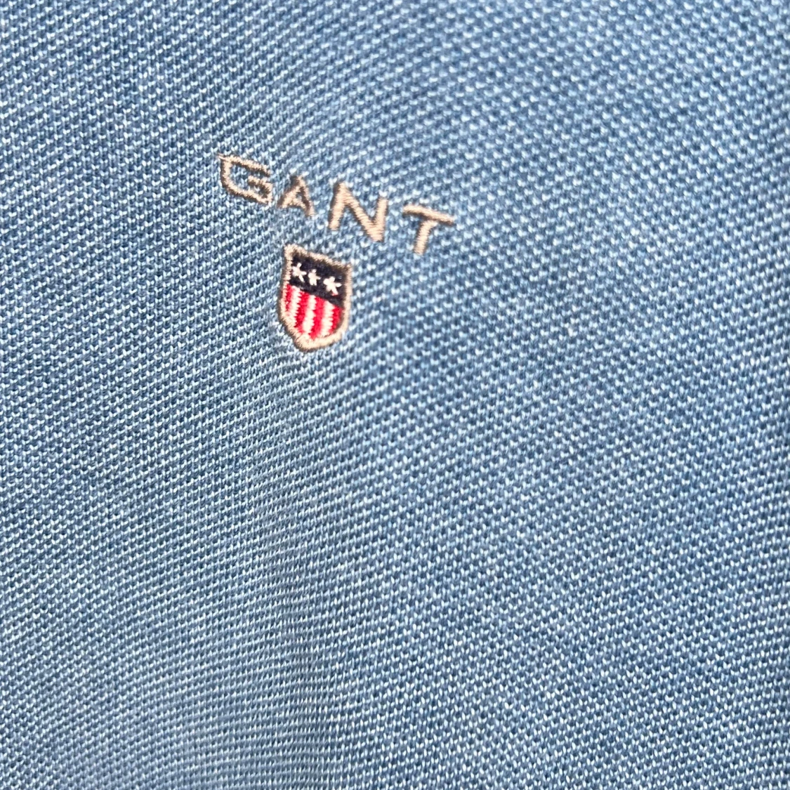 Blå pikétröja från GANT i bomull - 3