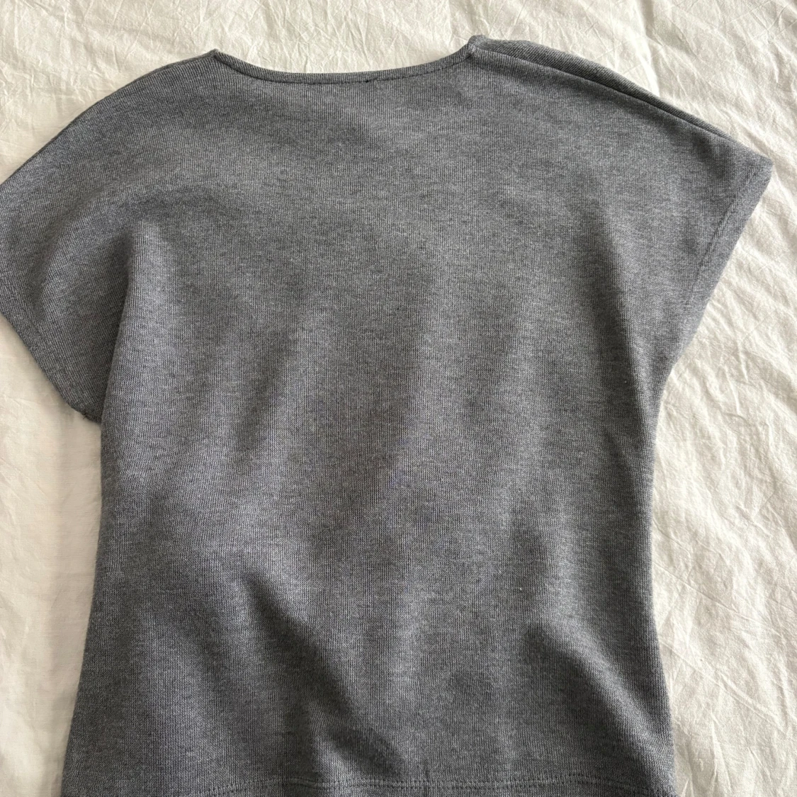 Grå stickad topp med knyt från Zara - 1