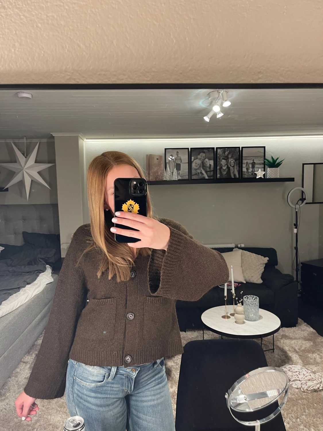 Brun kofta från Gina Tricot med fickor - 2