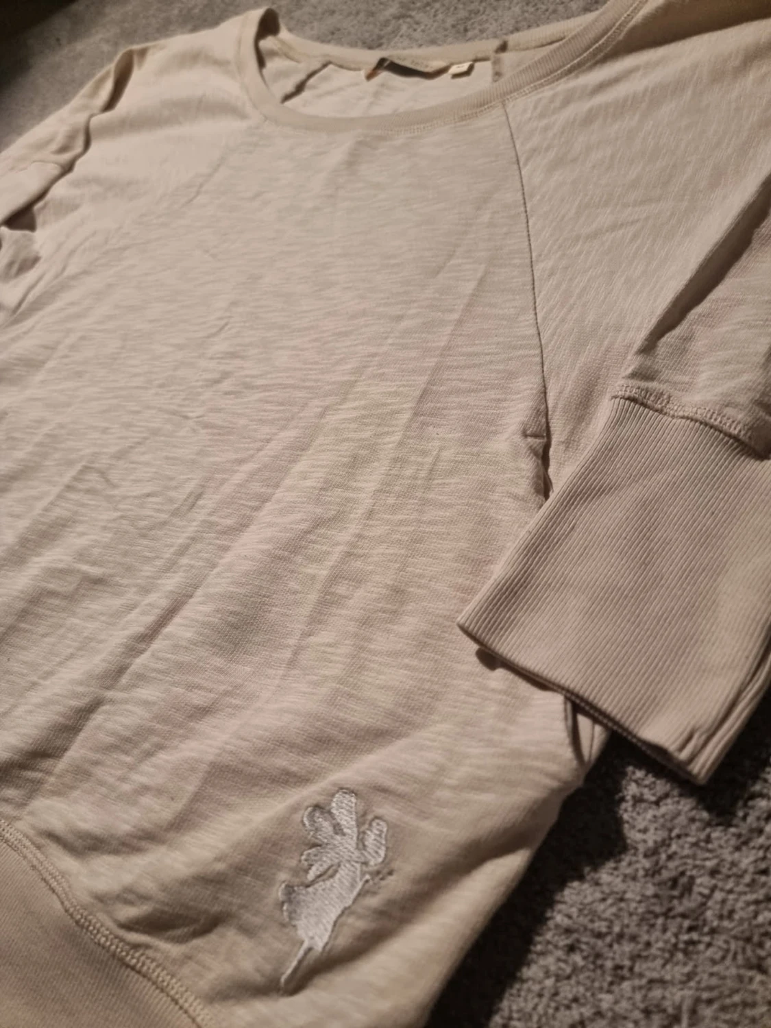 Beige loose sweatshirt med broderi House of Lola - 1