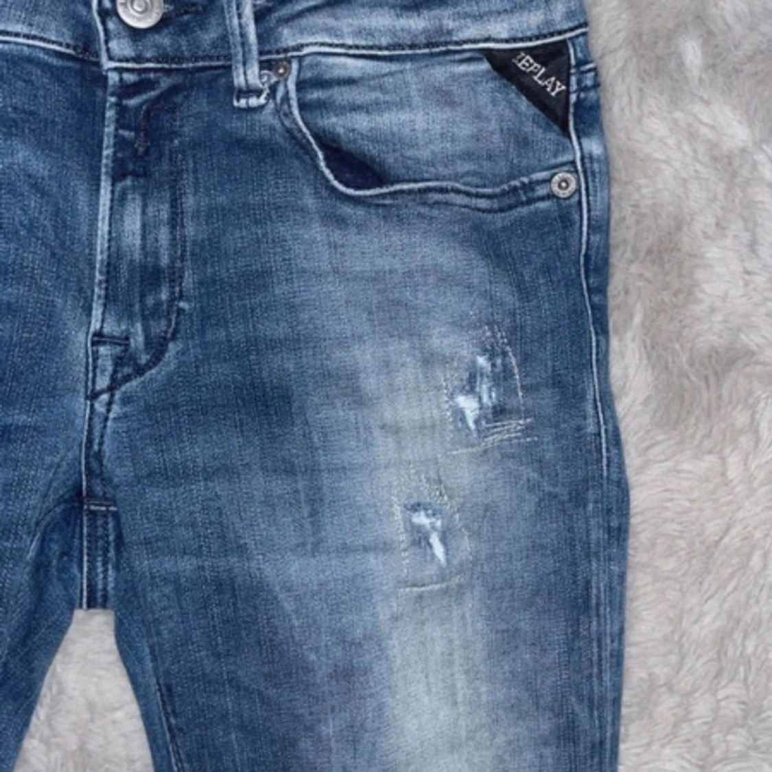 Replay blå jeans med slitningar - 1