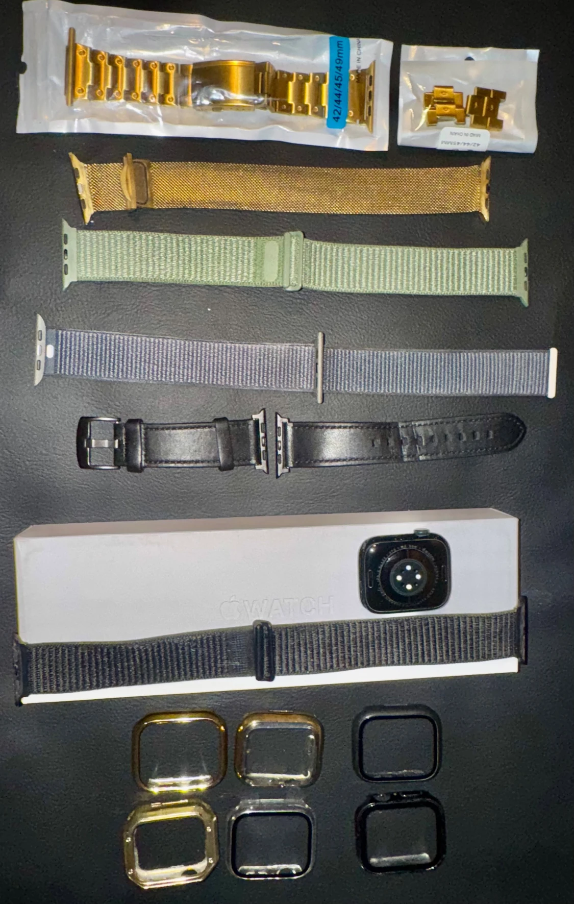 Apple Watch Series 9 45mm med org.kartong/armband/laddare + flera extra skydd och armband - 2