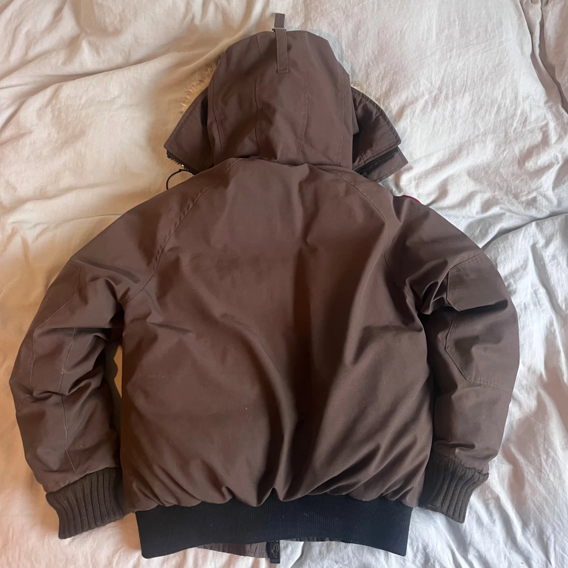 Brun Canada Goose dunjacka med päls - 1