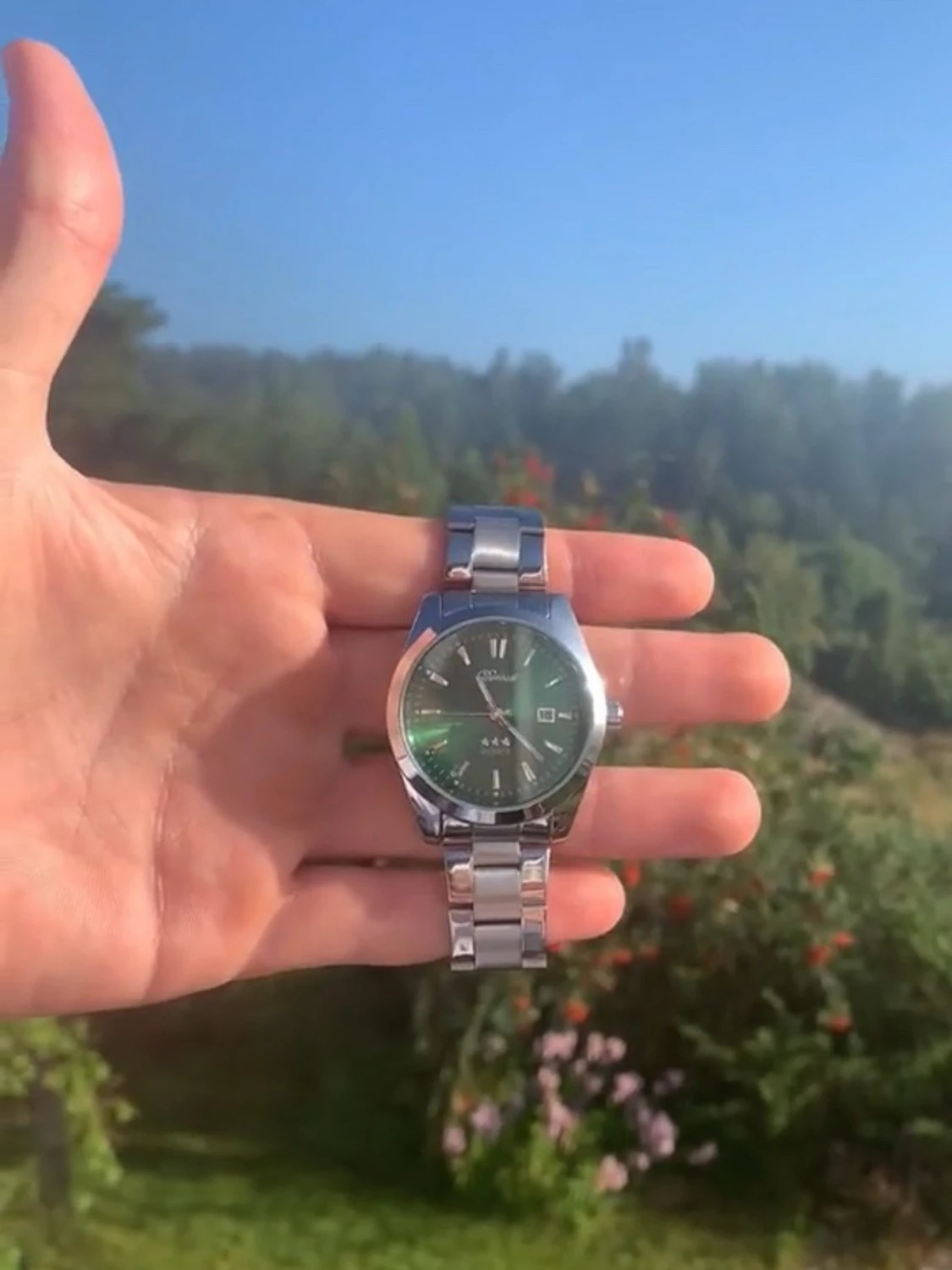 Grön silverfärgad klocka x Doventi  - 4