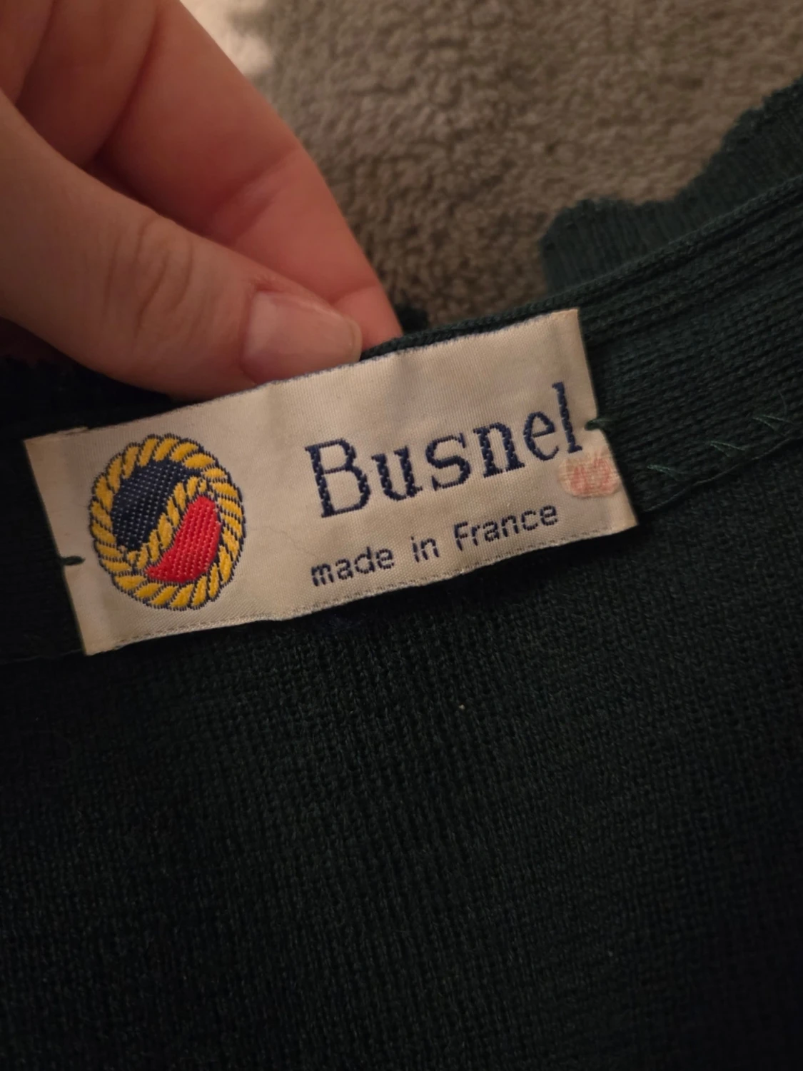 Busnel mörkgrön vintage kofta  i ull - 1