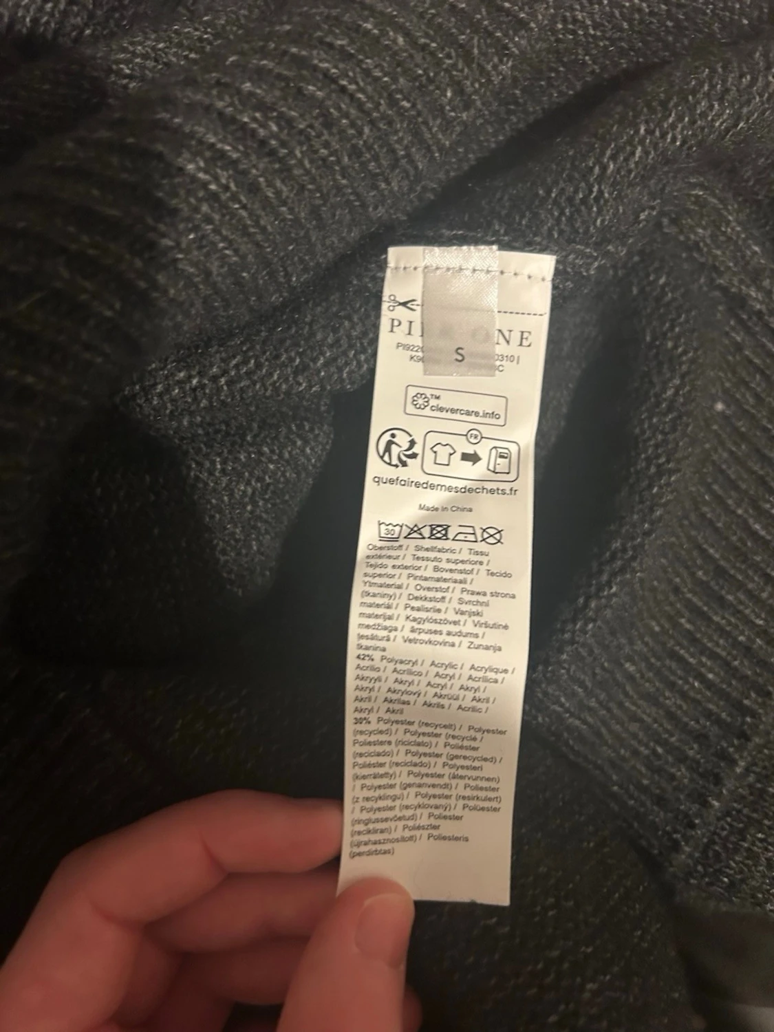 Mörkgrå stickad polotröja Pier One - 4
