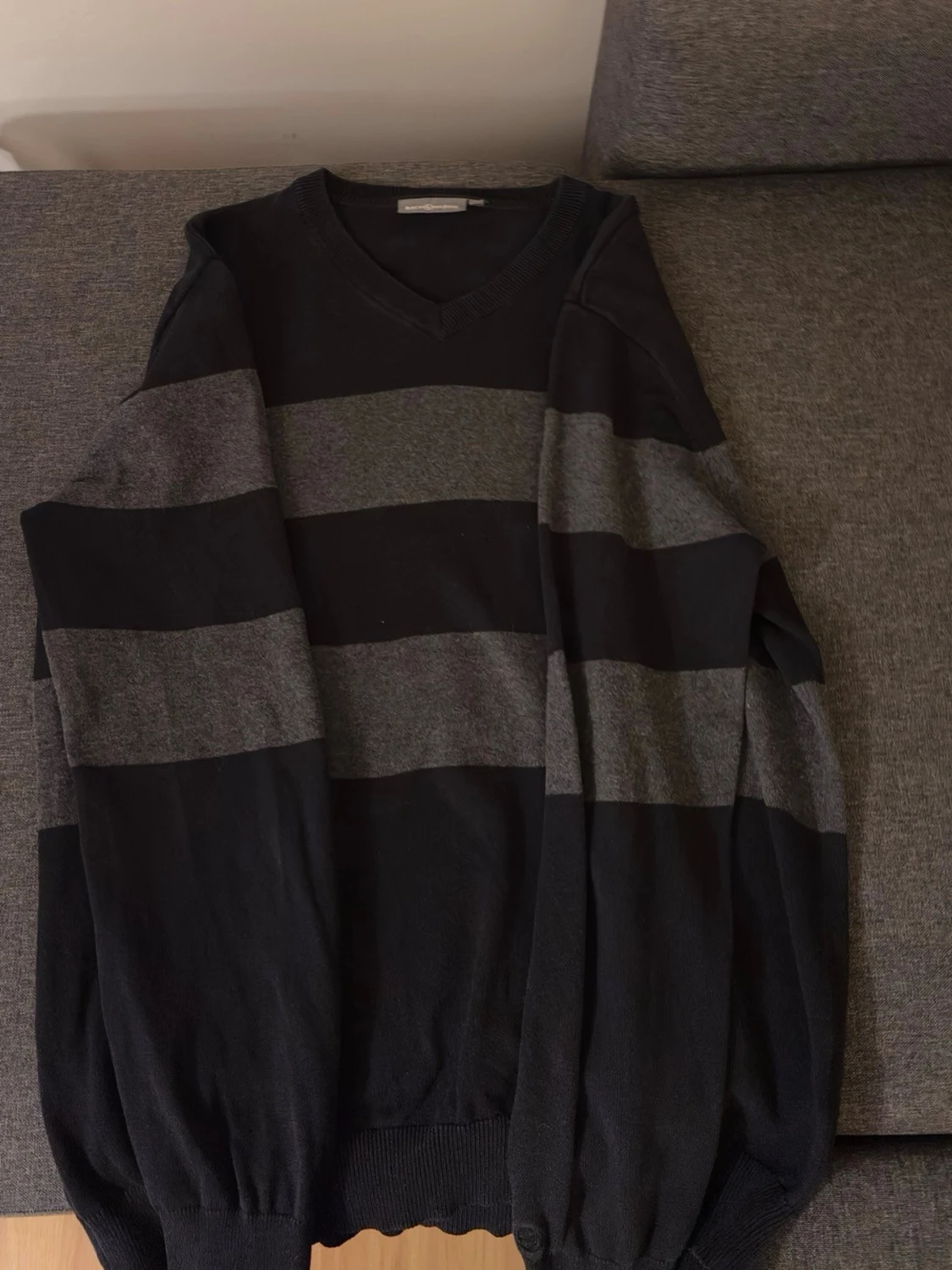 Randig tröja Race Marine, svart/grå - 1