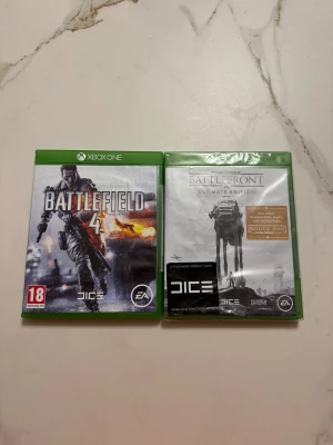 Spel för xbox one (battlefield 4 och battlefront 1) - Battlefront är helt oöppnad. battlefield 4 har bara öppnats och testats en gång. Finns i Bålsta.