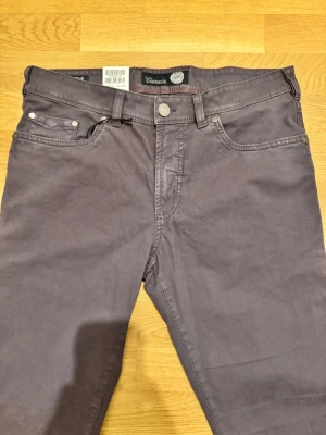 Bruna chinos från Atelier Gardeur - Snygga lila chinos från Atelier Gardeur med klassisk femficksdesign och silverfärgade detaljer. Byxorna har en rak passform och är tillverkade i mjuk bomull med diskreta sömmar och knappstängning framtill. Perfekt för dig som gillar stilrena och bekväma byxor.