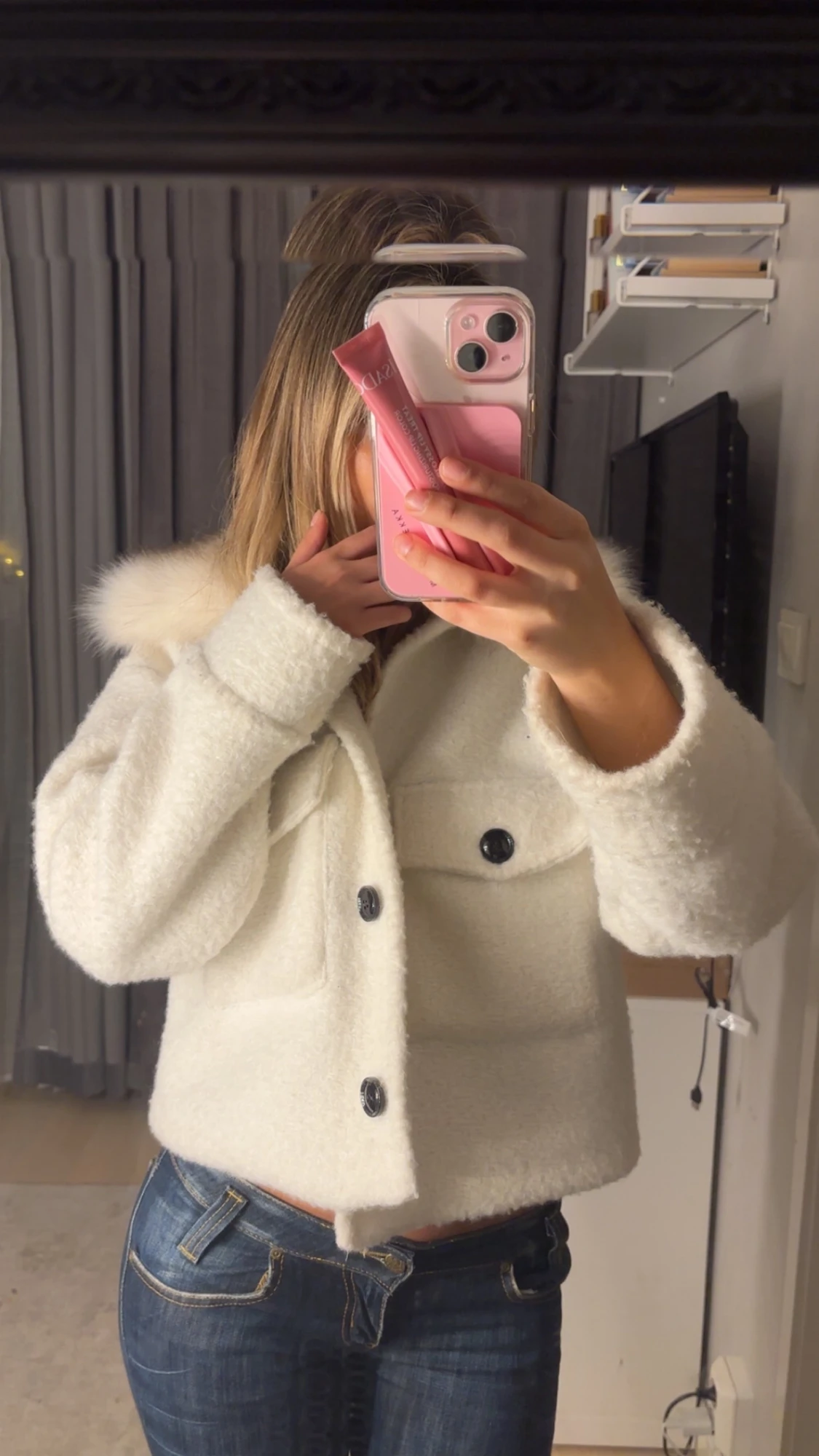 Vit Meotine- liknande kappa - 1