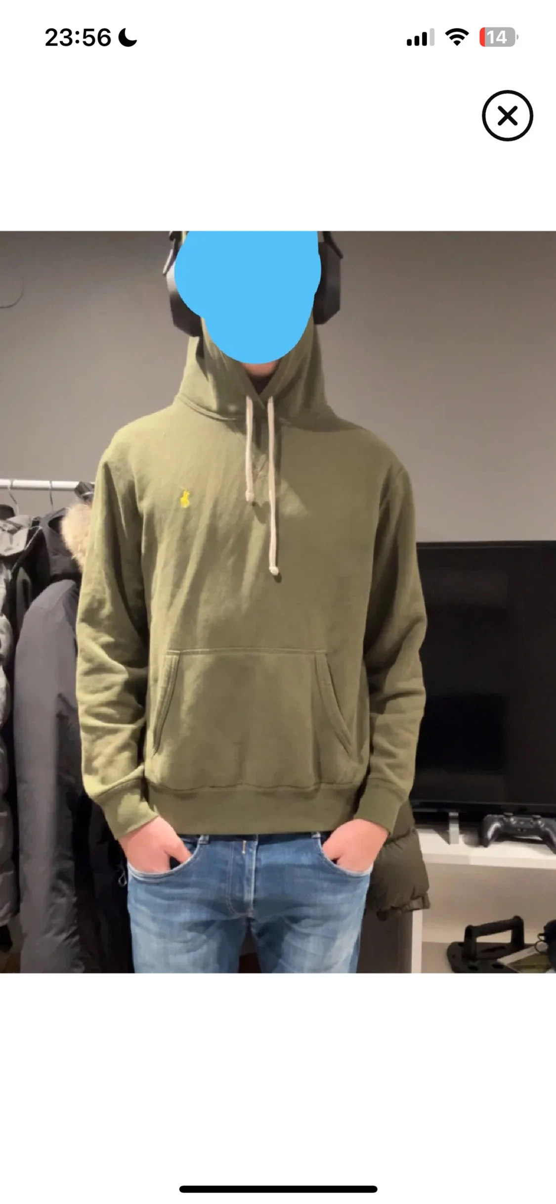 Olivgrön polo Ralp Lauren hoodie  - 6