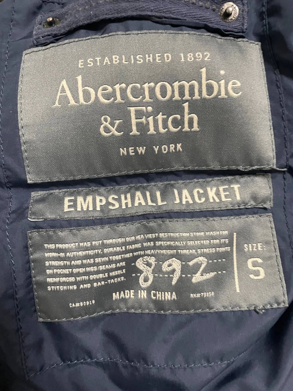 Mörkblå pufferjacka Abercrombie S - 2