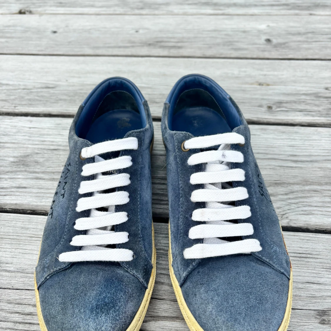 Saint Laurent blå mocka sneakers - 1