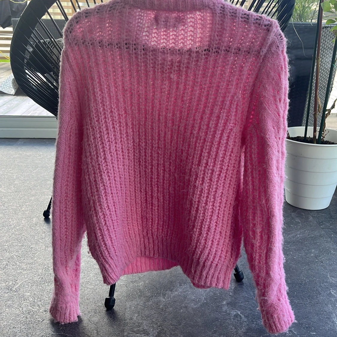 Rosa stickad tröja från Pieces - 1