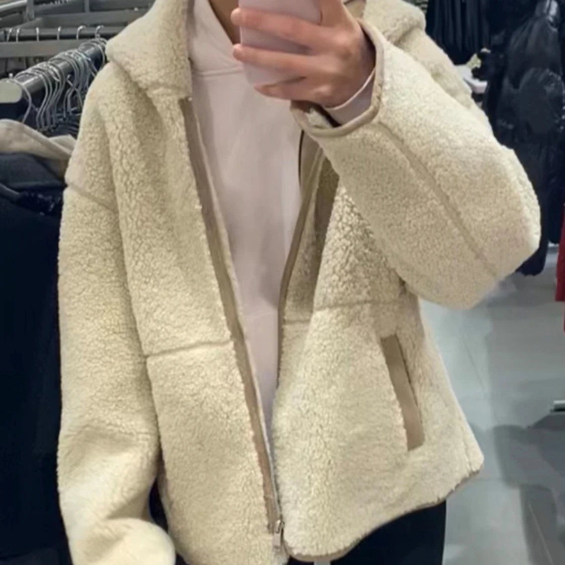 Beige teddyjacka - 2