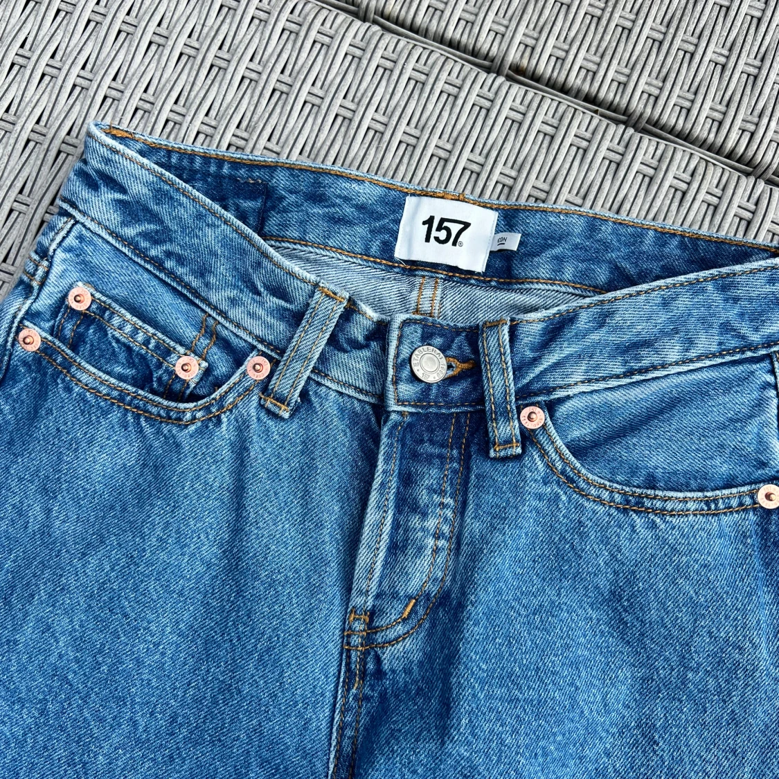 Blå bootcut jeans från 157 - 1