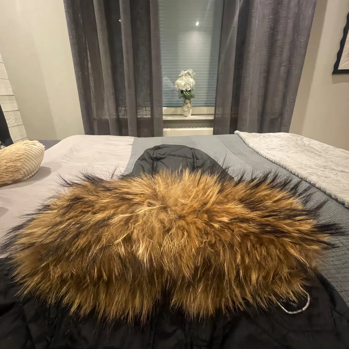 Svart Rockandblue dunjacka med päls - 2