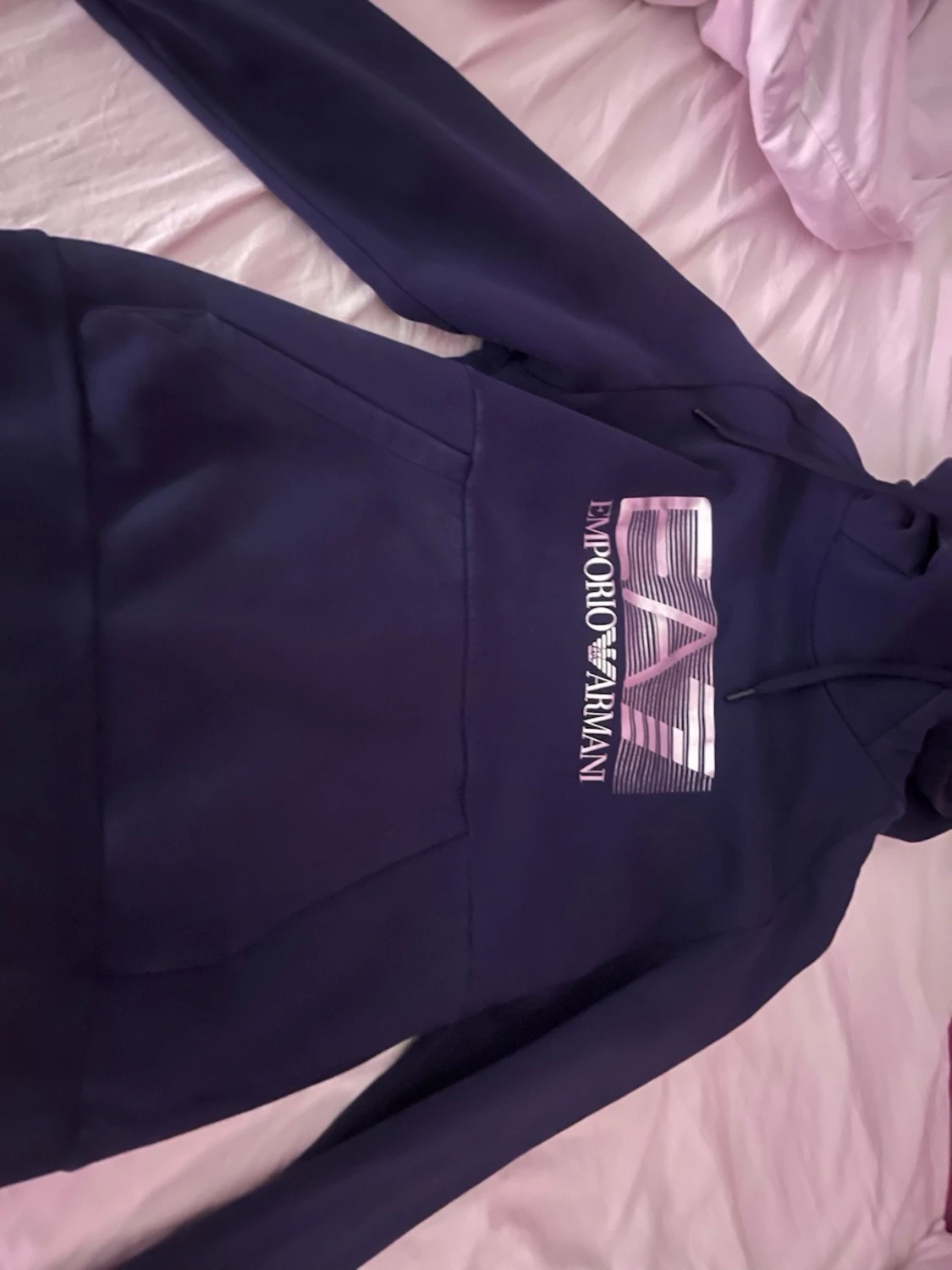 Mörkblå Emporio Armani hoodie - 1