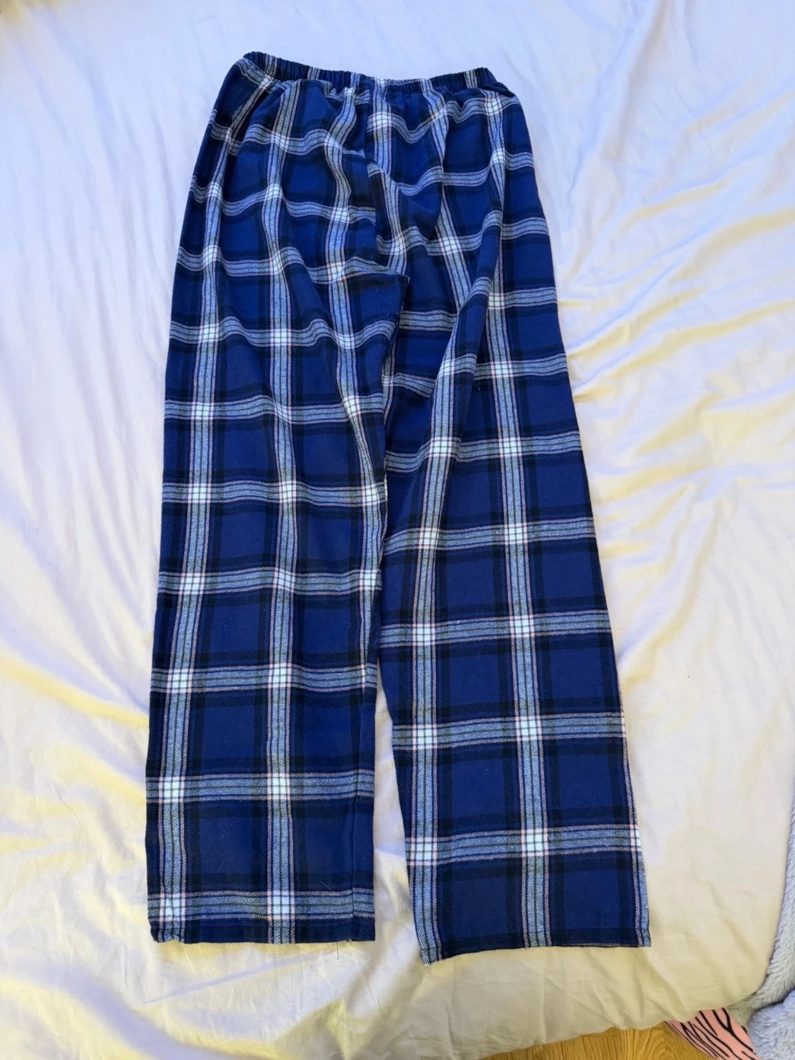 Blå-rutiga pyjamasbyxor med rosett - 3