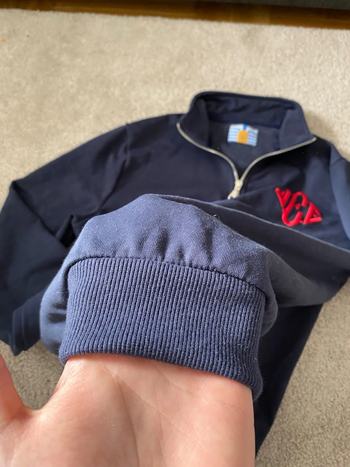 Jeffrey Epstein Halfzip USA Flag 100% Bomull - 3